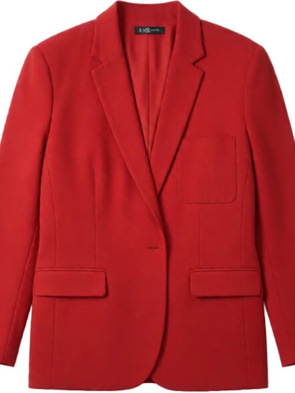 Lauren Ralph Lauren Red Single-Button Blazer